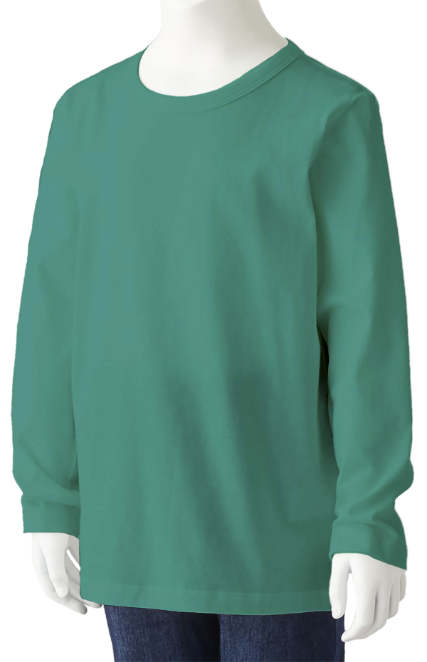 <strong> PANBASIC </strong> - 100% Cotton Long Sleeve Round Neck PK-601 - 12-14Y, Beryl Green
