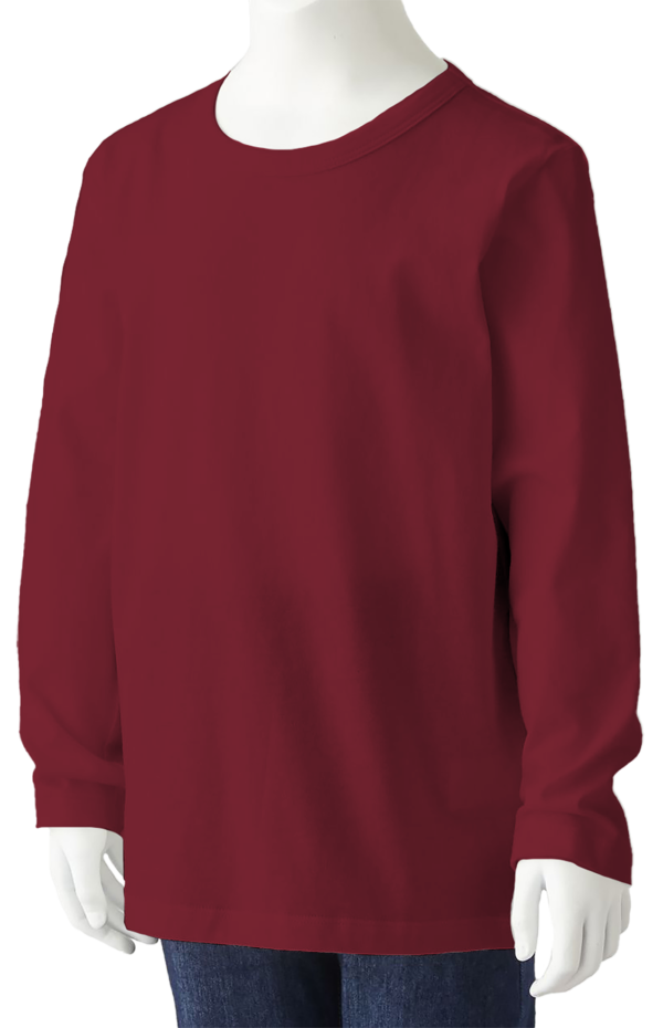 <strong> PANBASIC </strong> - 100% Cotton Long Sleeve Round Neck PK-601 - 12-14Y, Burgundy
