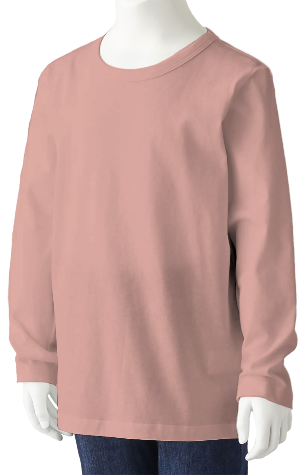 <strong> PANBASIC </strong> - 100% Cotton Long Sleeve Round Neck PK-601 - 12-14Y, Dusty Pink