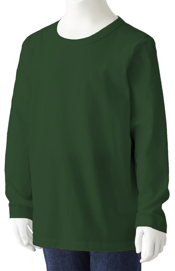 <strong> PANBASIC </strong> - 100% Cotton Long Sleeve Round Neck PK-601 - 12-14Y, Bottle Green