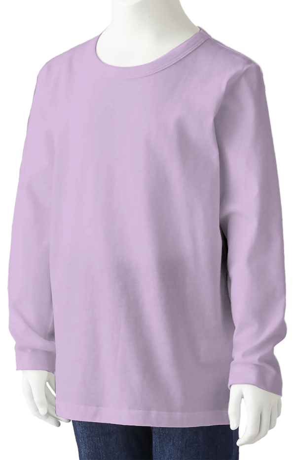 <strong> PANBASIC </strong> - 100% Cotton Long Sleeve Round Neck PK-601 - 12-14Y, Light Purple