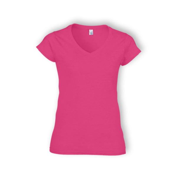 <strong>GILDAN</strong> - 63V00L Ladies Soft Style V-Neck Tshirt - Heliconia, XL