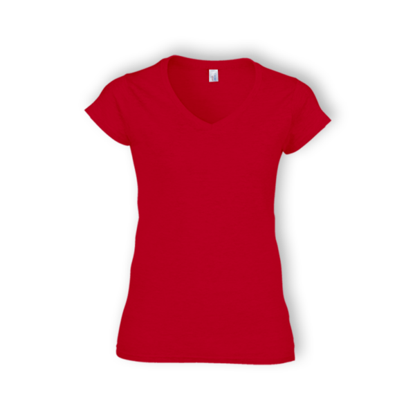 <strong>GILDAN</strong> - 63V00L Ladies Soft Style V-Neck Tshirt - Red, XL