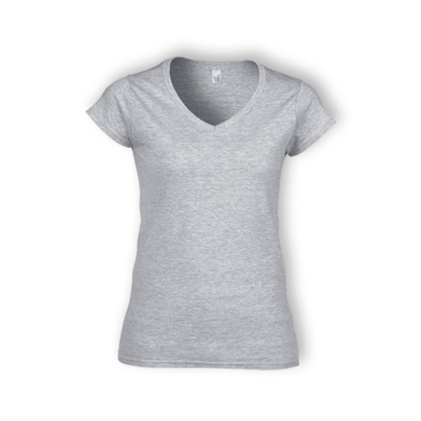 <strong>GILDAN</strong> - 63V00L Ladies Soft Style V-Neck Tshirt - Sport Grey, XL