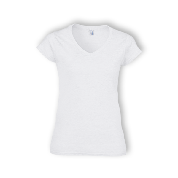 <strong>GILDAN</strong> - 63V00L Ladies Soft Style V-Neck Tshirt - White, XL