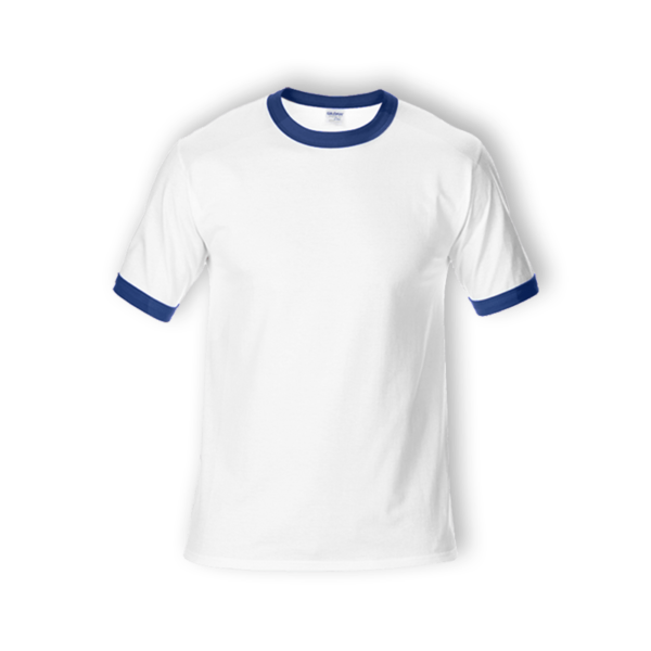 <strong> GILDAN </strong> - 76600 Adult Ringer Premium Cotton - White / Navy, 2XL