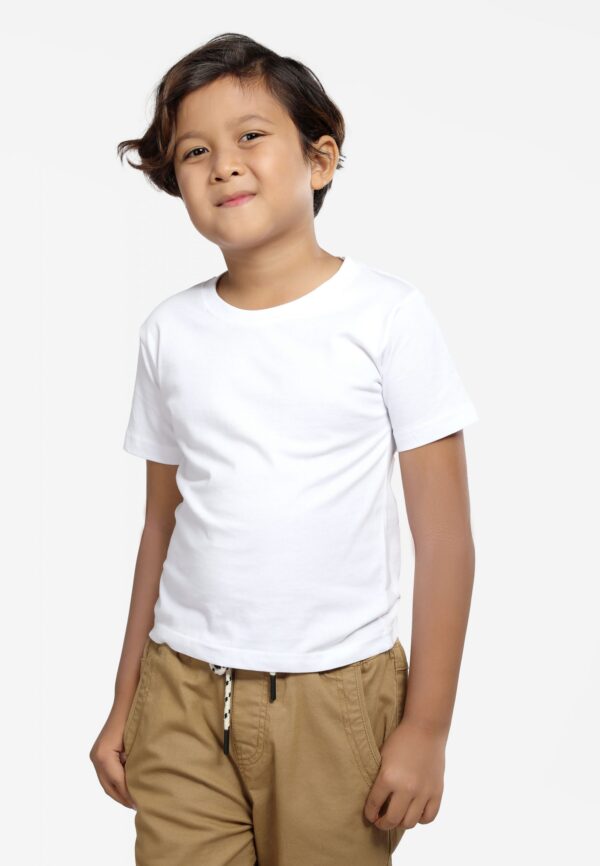 <strong> PANBASIC </strong> - 100% Cotton Round Neck Kids PK-901 - 12-14Y, White