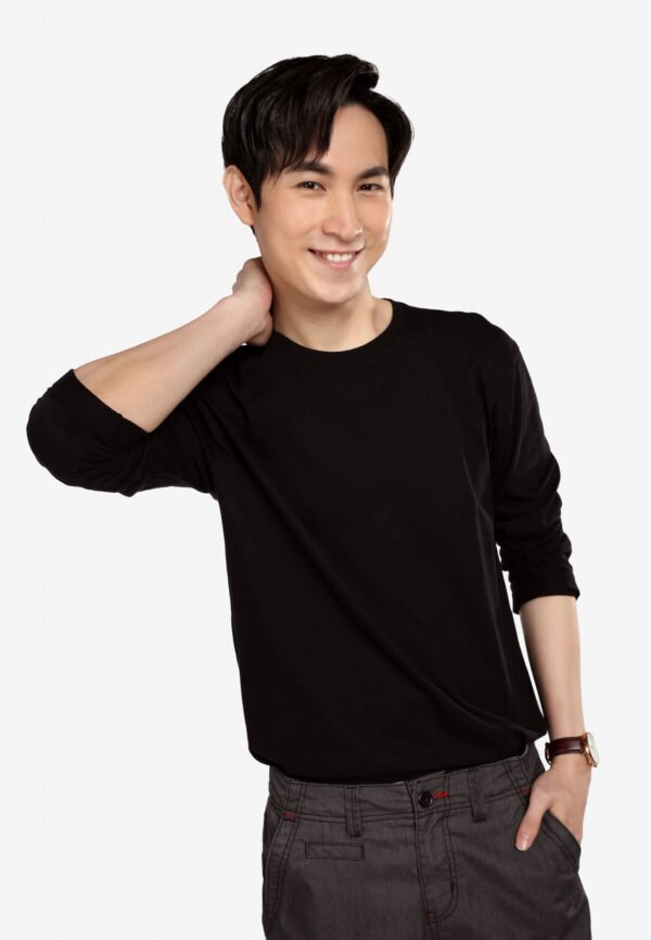 <strong> PANBASIC </strong> - 100% Cotton Long Sleeve Round Neck P-601 - 7XL, Black