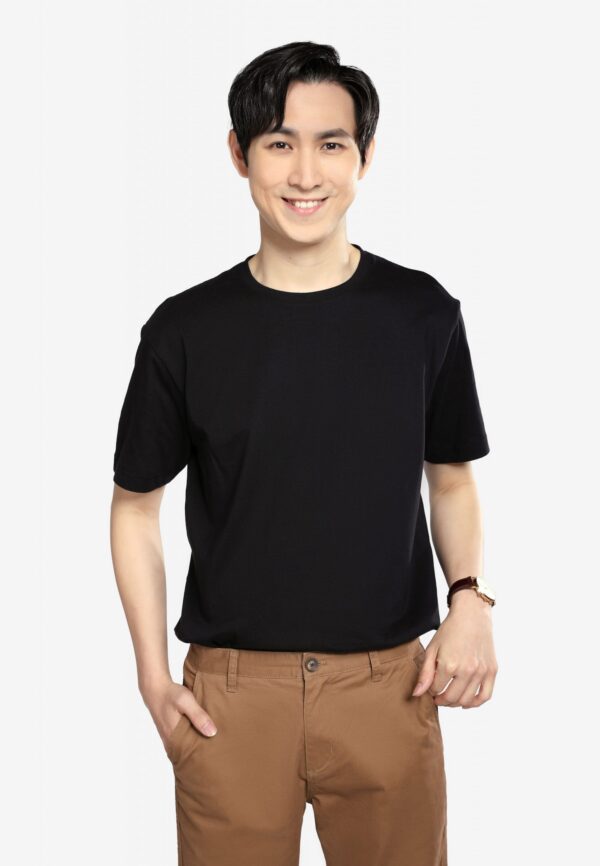 <strong> PANBASIC </strong> - Premium Cotton Round Neck P-902 - 3XL, Black