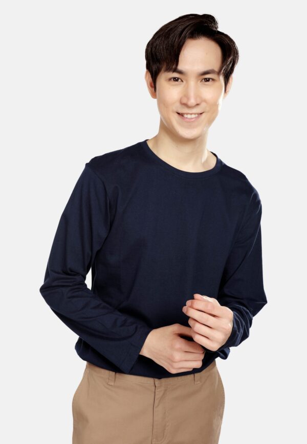 <strong> PANBASIC </strong> - 100% Cotton Long Sleeve Round Neck P-601 - 7XL, Navy