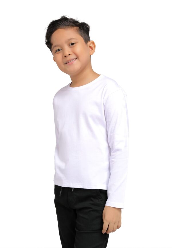 <strong> PANBASIC </strong> - 100% Cotton Long Sleeve Round Neck PK-601 - 12-14Y, White
