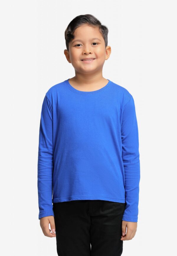 <strong> PANBASIC </strong> - 100% Cotton Long Sleeve Round Neck PK-601 - 12-14Y, Royal Blue
