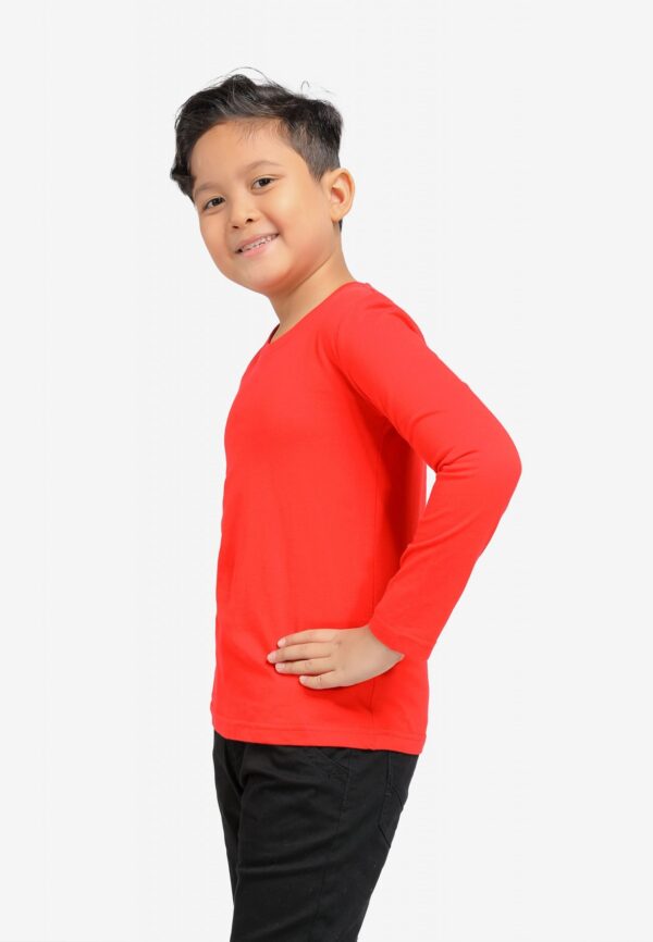 <strong> PANBASIC </strong> - 100% Cotton Long Sleeve Round Neck PK-601 - 12-14Y, Red