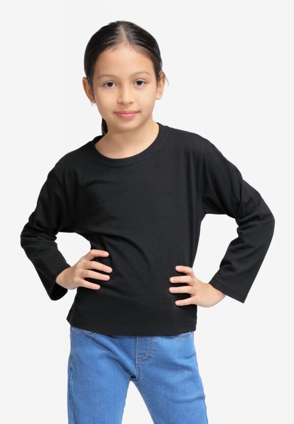 <strong> PANBASIC </strong> - 100% Cotton Long Sleeve Round Neck PK-601 - 12-14Y, Black