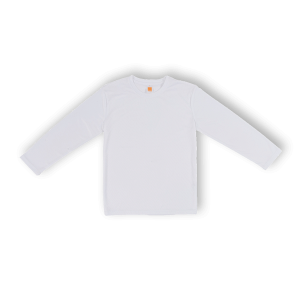 <strong> OREN SPORT </strong> - QD54 Unisex Round Neck long Sleeve Tshirt - Microfiber Eyelet - White, 3XL